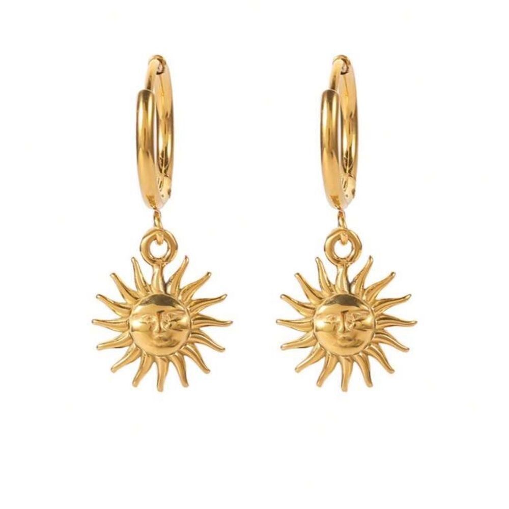 sun hoop earrings A714 - Picture 1 of 5